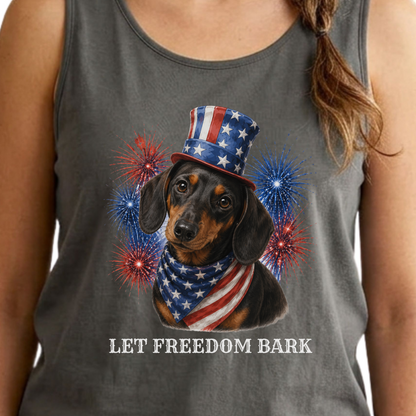 Patriotic Black Tan Dachshund Tank Top