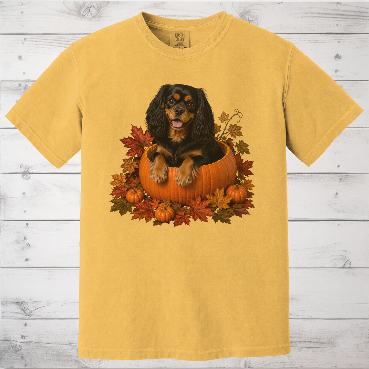 Black and Tan Cavalier Pumpkin Shirt