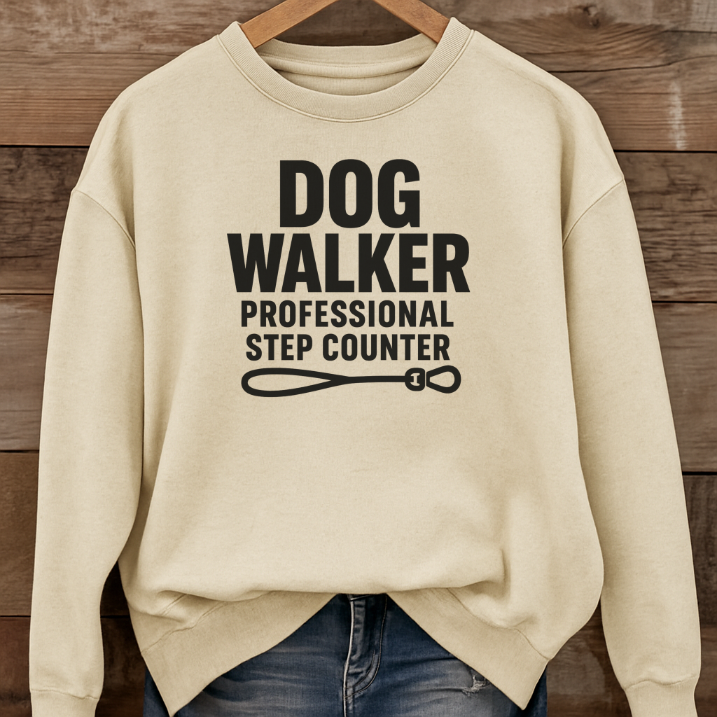 Dog Walker Hoodie, Professional Step Counter Sweatshirt, Funny Gift for Dog Walkers, Pet Lover Apparel, Cozy Hooded Sweatshirt
