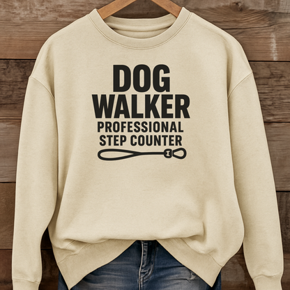 Dog Walker Hoodie, Professional Step Counter Sweatshirt, Funny Gift for Dog Walkers, Pet Lover Apparel, Cozy Hooded Sweatshirt