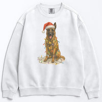 Load image into Gallery viewer, Christmas Belgian Malinois Sweatshirt, Holiday Dog Lover Gift, Festive Pet Apparel, Cozy Winter Sweater for Dog Lovers, Cute Dog Design
