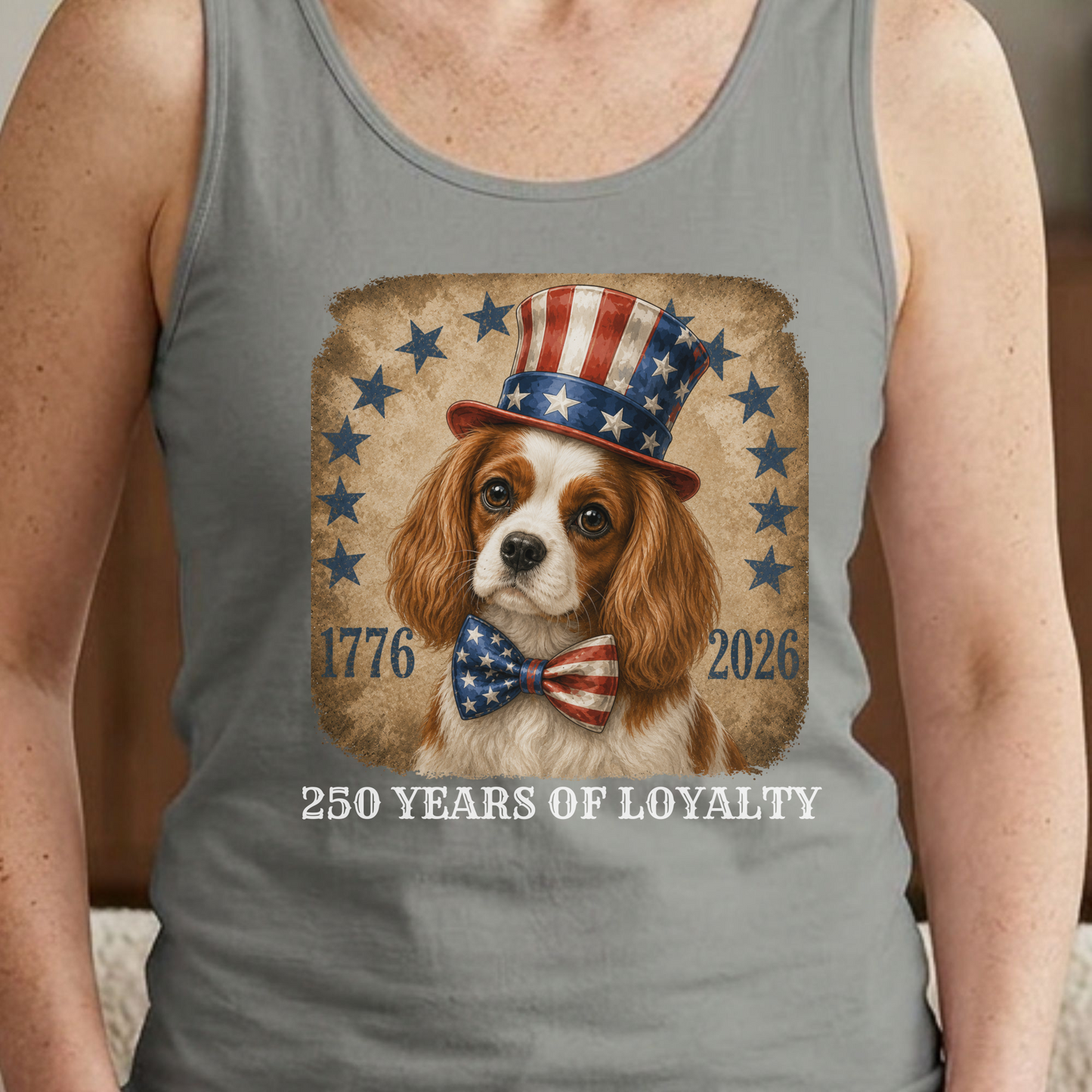 Blenheim Cavalier Patriotic Tank Top, 250 Years of Loyalty
