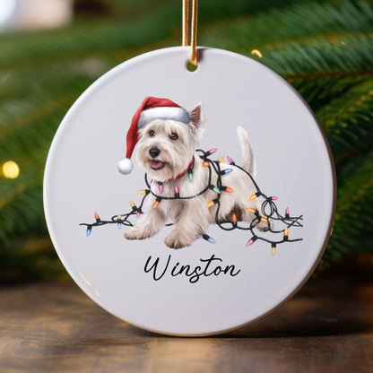 West Highland Terrier Ornament, Personalized Dog Christmas Gift