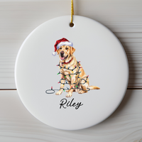Load image into Gallery viewer, Yellow Labrador Retriever Ornament, Personalized Dog Christmas Keepsake
