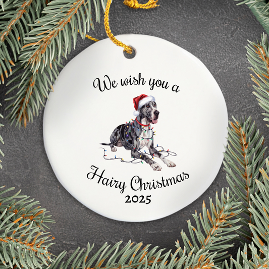 Christmas Great Dane Ornament, Christmas Lights Dog Keepsake
