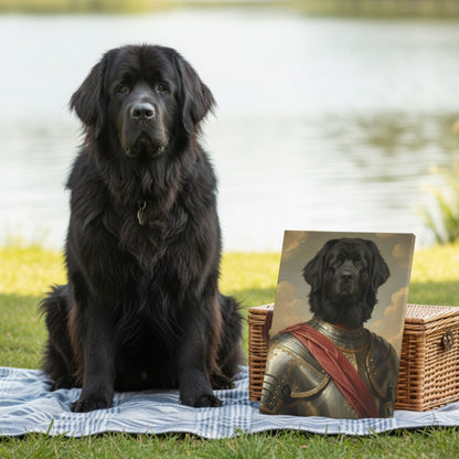 Personalized Dog Knight Portrait, Custom Renaissance Pet Armor Canvas