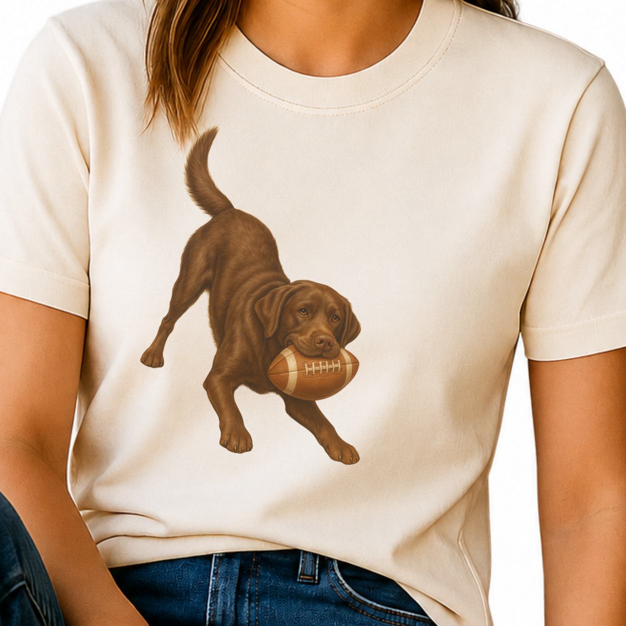 Chocolate Lab Football Shirt