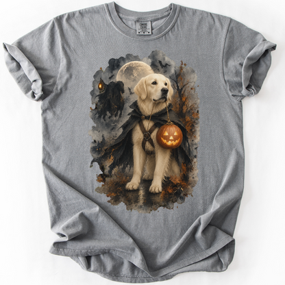 English Cream Golden Retriever Headless Horseman Inspired Halloween Comfort Colors Shirt