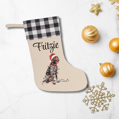 Personalized German Shorthaired Pointer Christmas Stocking, Holiday Decor Gift for Pet Lovers