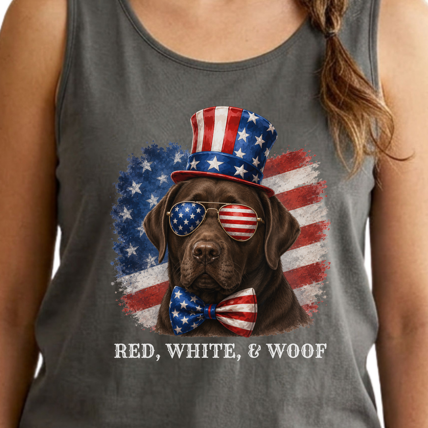 Patriotic Chocolate Lab Tank Top
