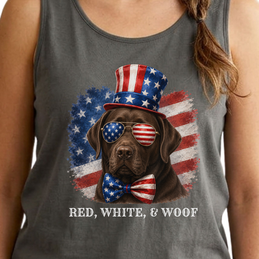 Patriotic Chocolate Lab Tank Top