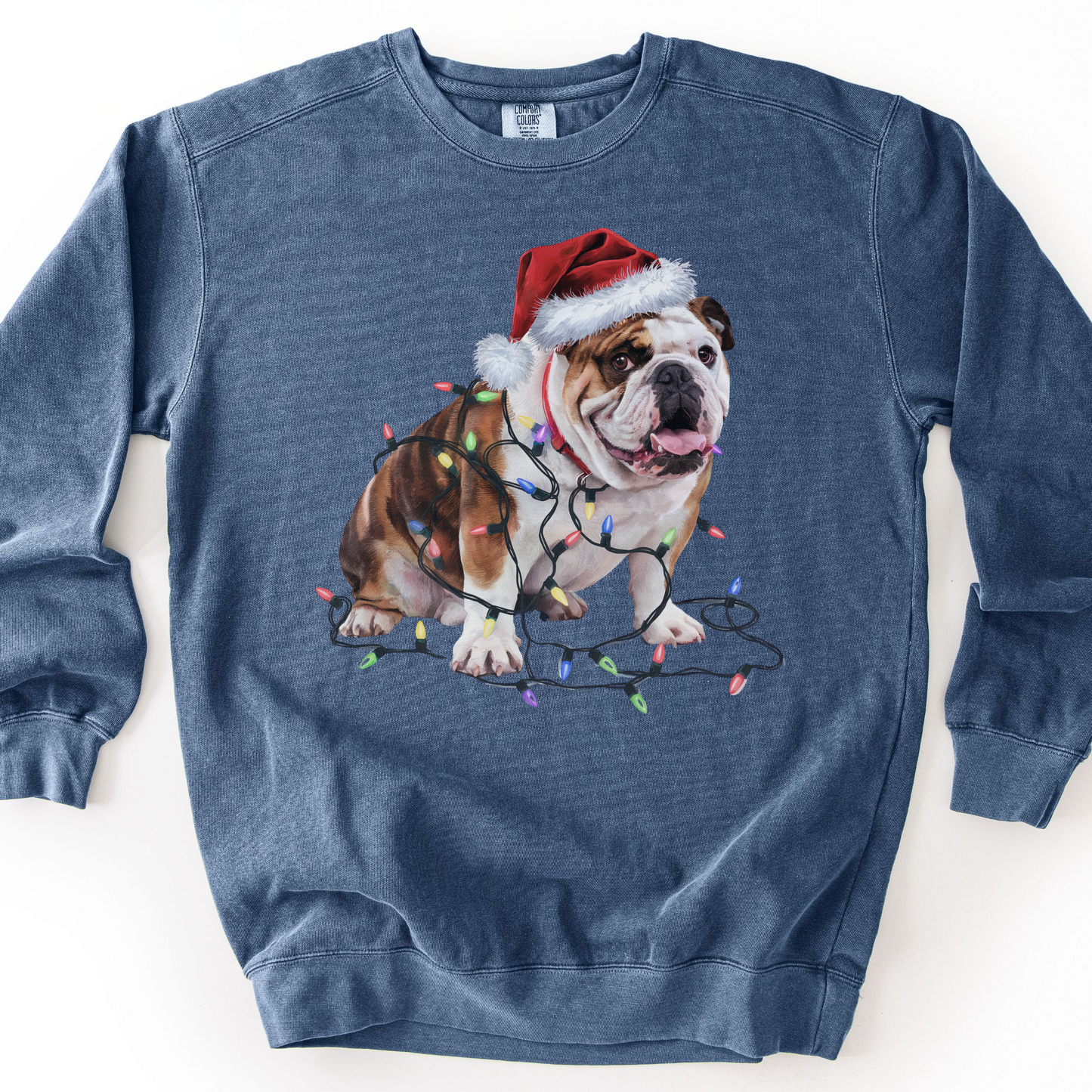 Bulldog Christmas Lights Sweatshirt