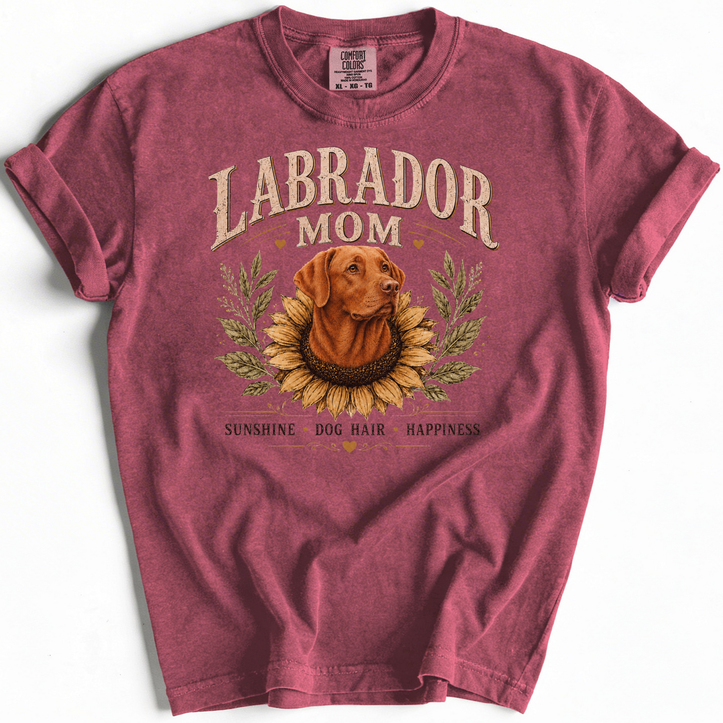 Fox Red Lab Mom Shirt, Labrador Retriever Sunflower Tee, Vintage Dog Lover Gift