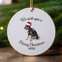 Load image into Gallery viewer, Christmas Miniature Pinscher Ornament, Christmas Lights Dog Keepsake
