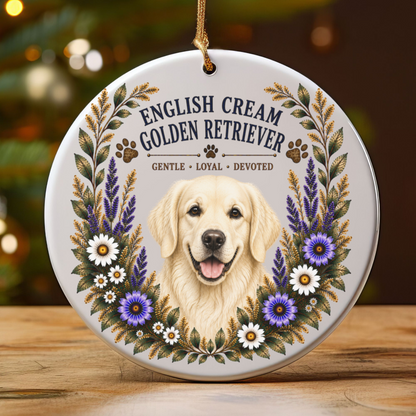 English Cream Golden Retriever Ornament, Golden Retriever Lover Gift, Dog Mom Breed Keepsake