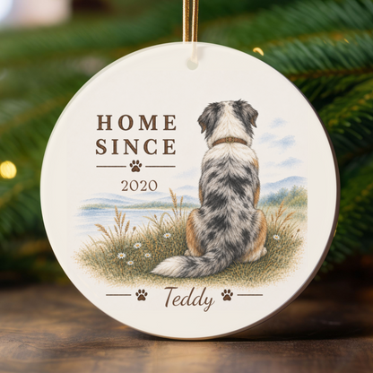 Personalized Australian Shepherd Ornament, Double Sided Aussie Gotcha Day Gift, Custom Dog Keepsake