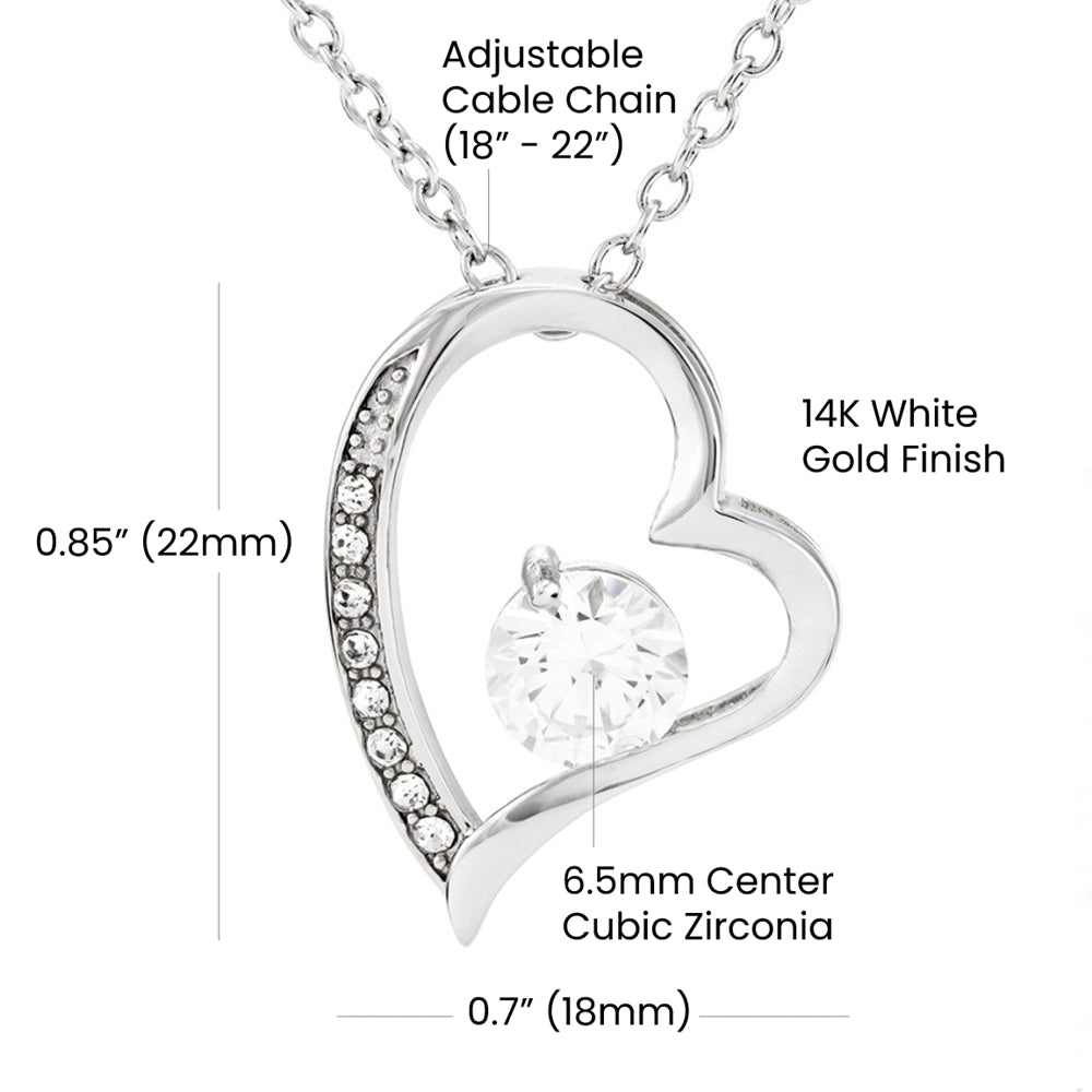Personalized Heart Necklace with Hearts Message Card