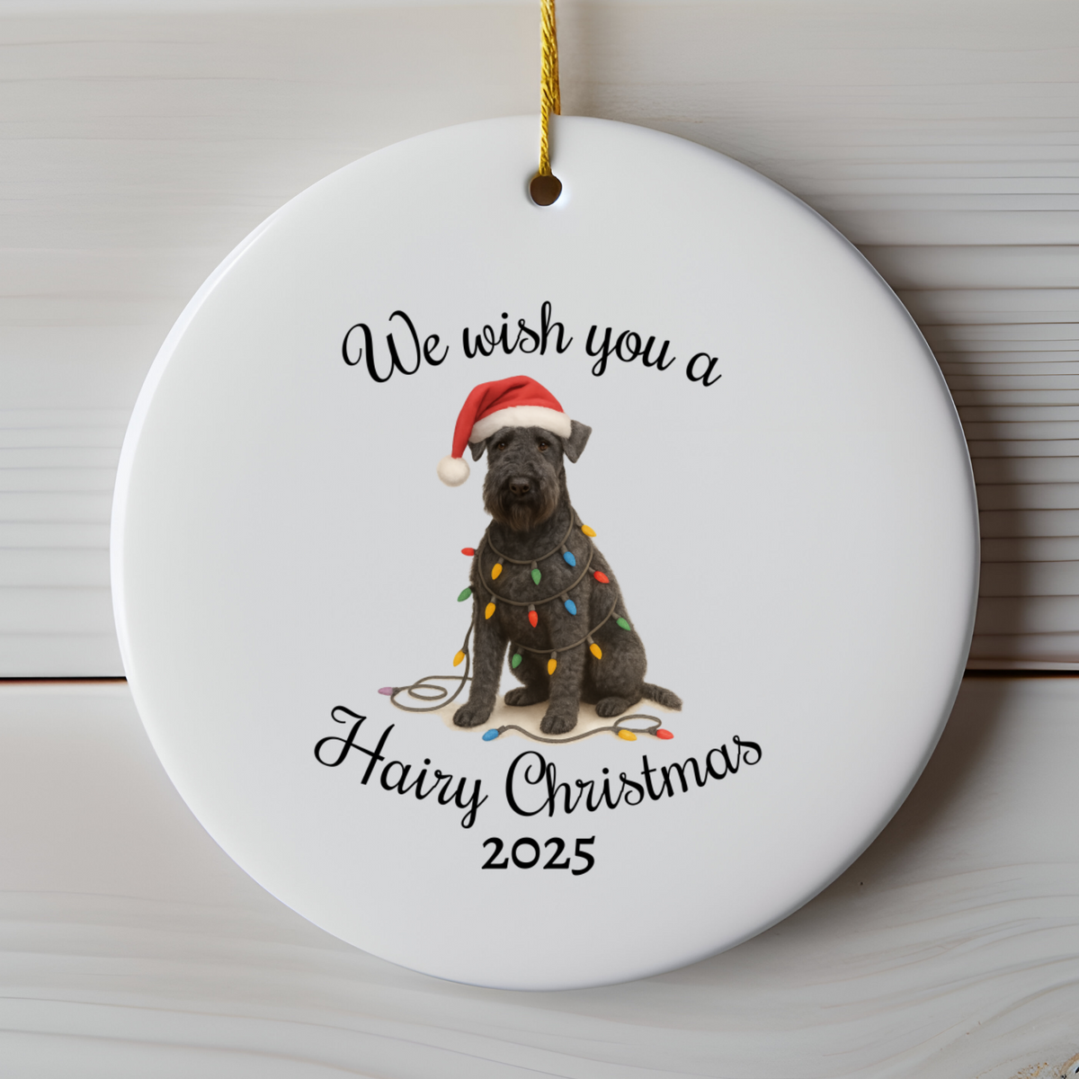 Kerry Blue Terrier Ornament, Christmas Lights Dog Keepsake