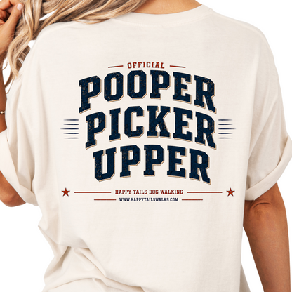 Funny Dog Walker Shirt, Personalized Pet Sitter Tee, Custom Work Uniform, Official Pooper Picker Upper