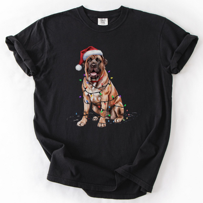 Christmas Mastiff Shirt, Christmas Lights Dog Shirt, Christmas Dog, Mastiff Mom Shirt, Gift for Dog Lover, Mastiff