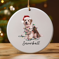 Load image into Gallery viewer, Coton de Tulear Ornament, Custom Dog Name Ornament
