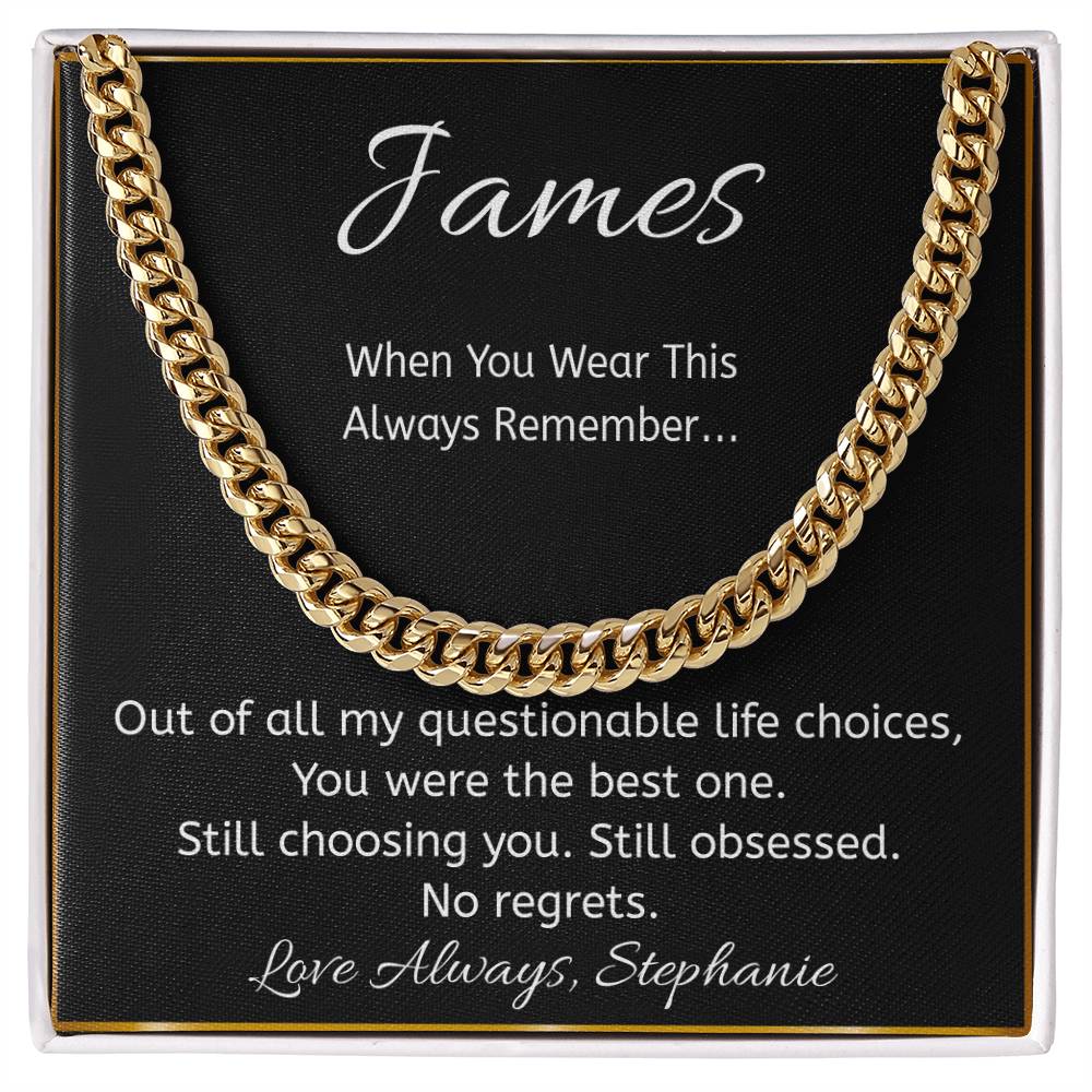 Funny Personalized Message Card Necklace – “Questionable Life Choice” Gift