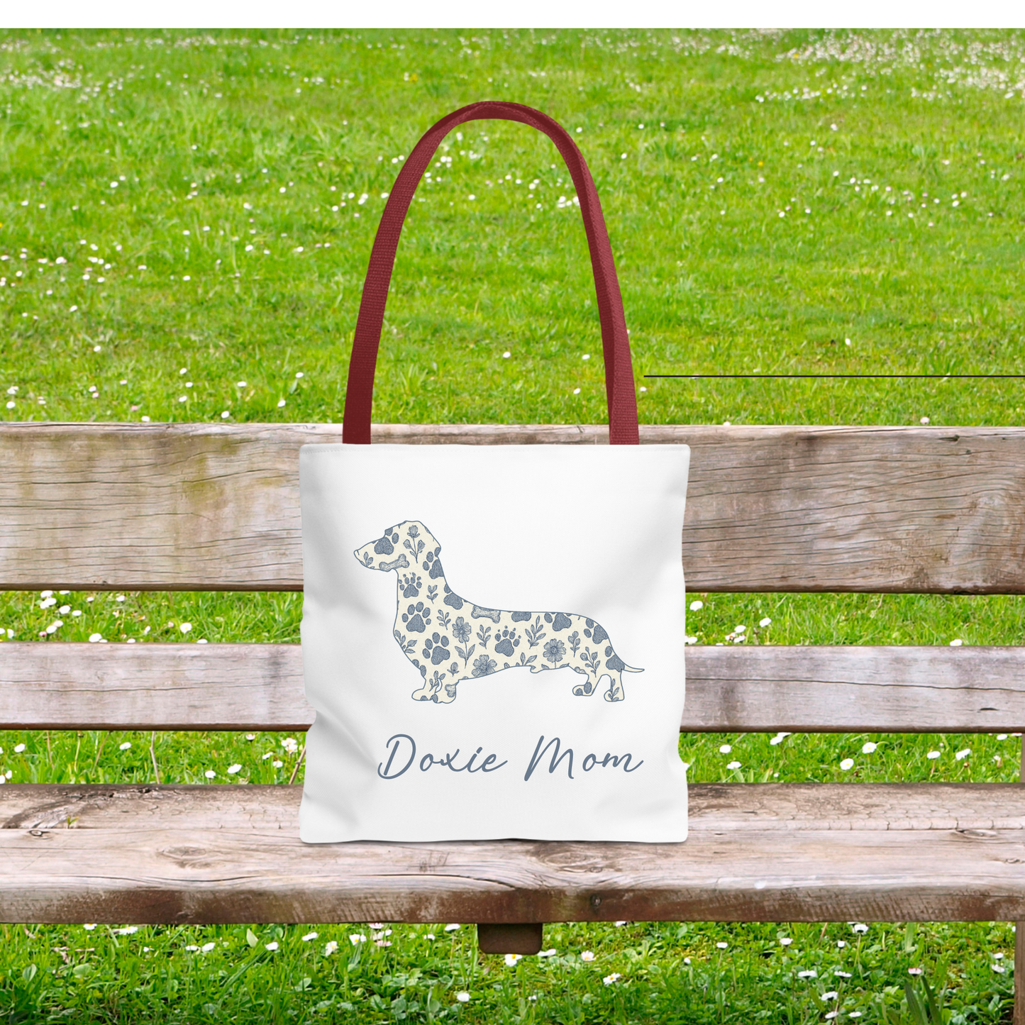 Personalized Floral Dog Tote Bag