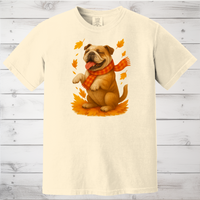 Load image into Gallery viewer, Bulldog Autumn Shirt, Dog Lover Fall Sweater, Cozy Pet Apparel, Cute Dog Seasonal Gift, Bulldog Autumn Wear, Fall Dog Fashion
