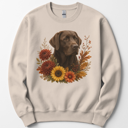 Chocolate Labrador Autumn Floral Sweatshirt