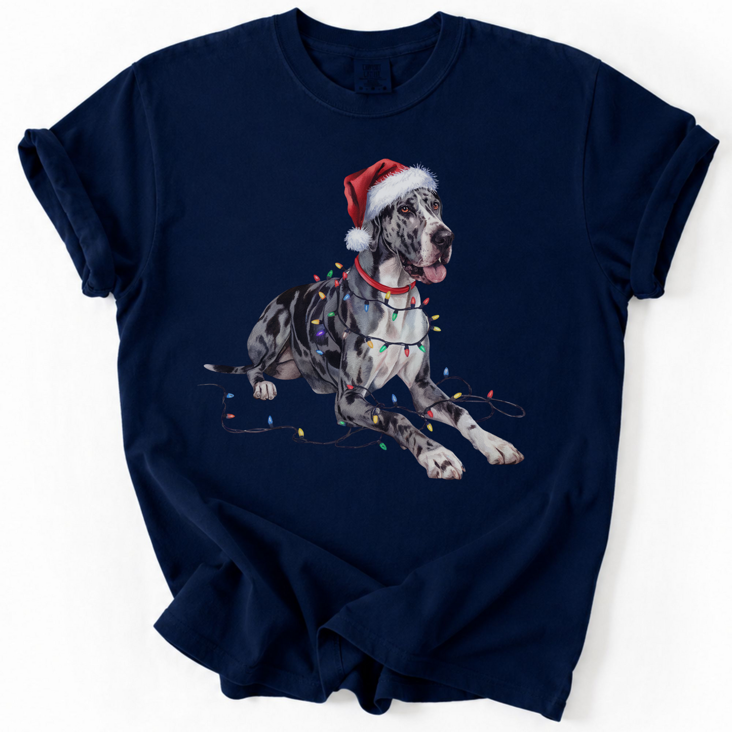 Christmas Great Dane Shirt, Christmas Lights Dog Shirt, Christmas Dog, Great Dane Mom Shirt, Gift for Dog Lover, Great Dane
