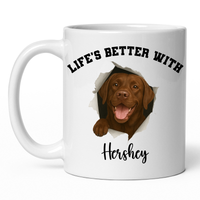 Load image into Gallery viewer, Personalized Chocolate Lab Life’s Better With My Dog Mug
