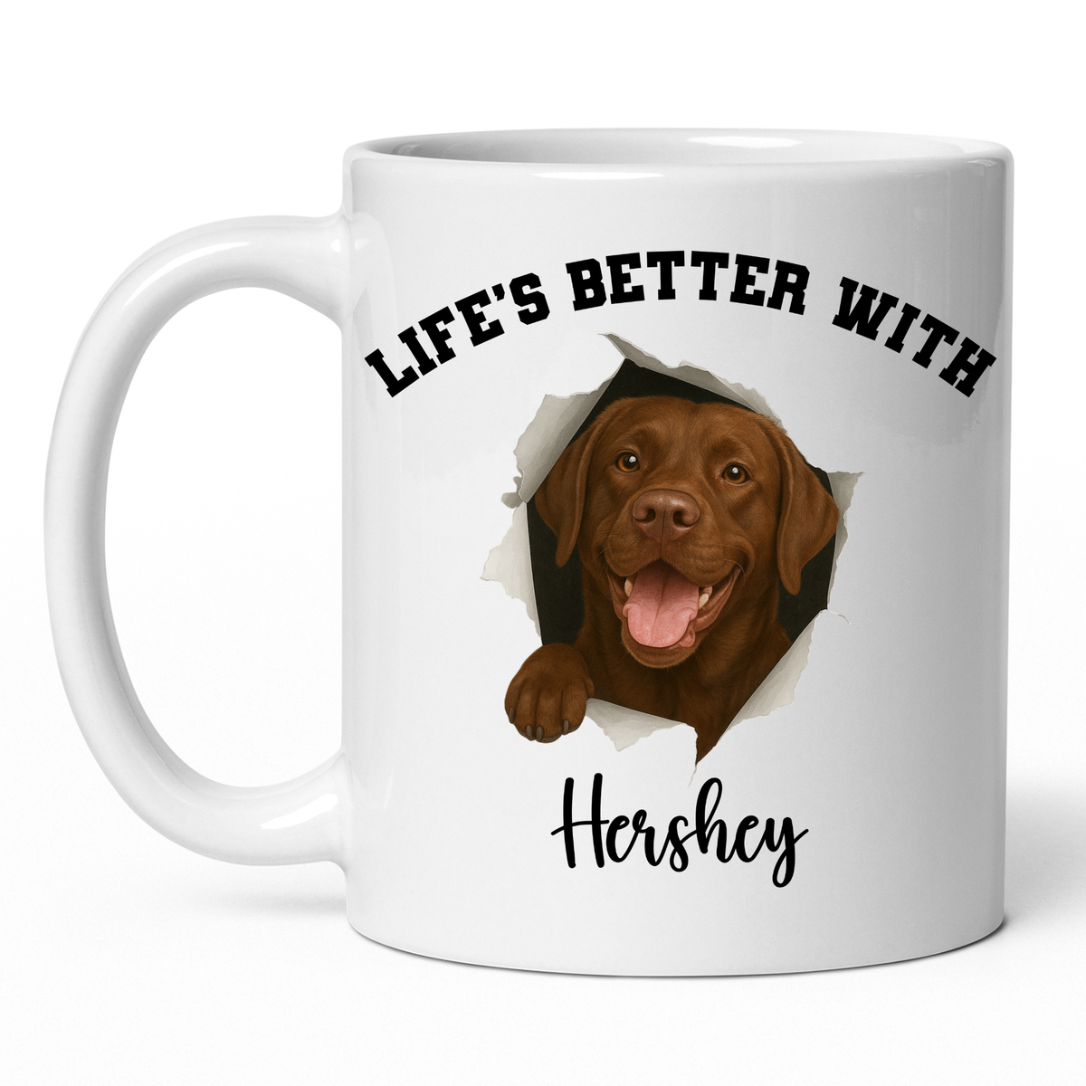 Personalized Chocolate Lab Life’s Better With My Dog Mug