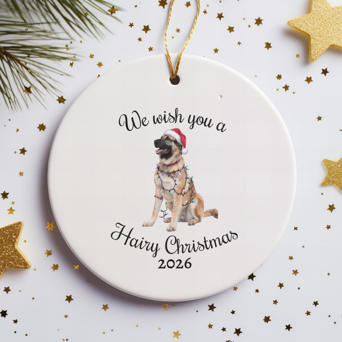 Christmas Anatolian Shepherd Ornament, Christmas Lights Dog Keepsake, Christmas Dog, Anatolian Shepherd Mom, Gift For Dog Lover