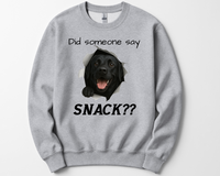 Load image into Gallery viewer, Did Someone Say Snack?? Funny Labrador Retriever Sweatshirt (Black, Yellow, or Chocolate Lab)
