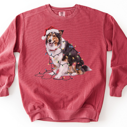 Collie Christmas Lights Sweatshirt