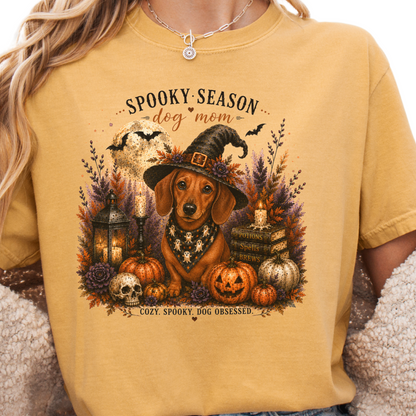 Red Dachshund Spooky Season Dog Mom Halloween Shirt