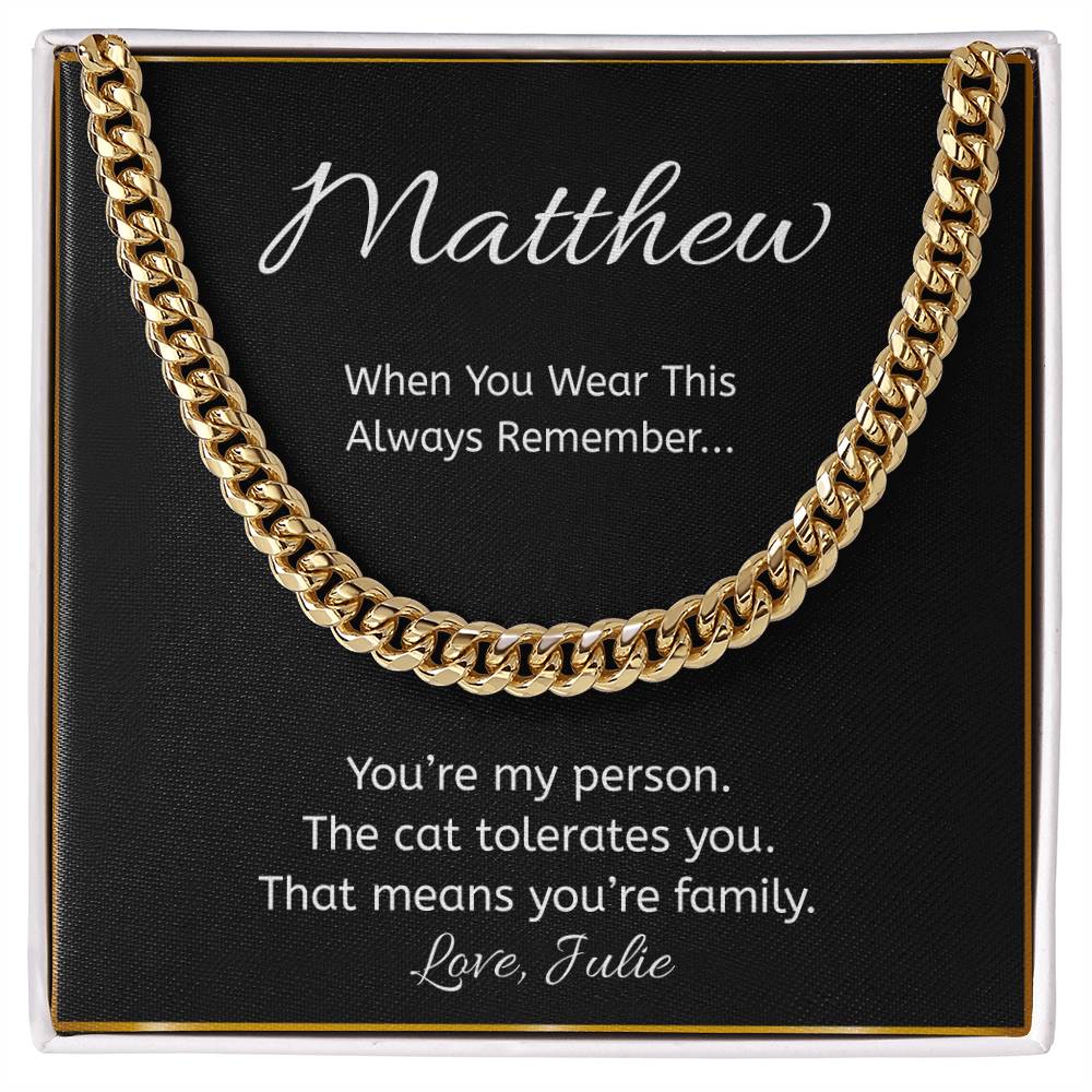 Funny Cat Lover Necklace, “You’re My Person” Personalized Necklace