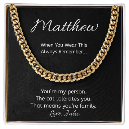 Funny Cat Lover Necklace, “You’re My Person” Personalized Necklace