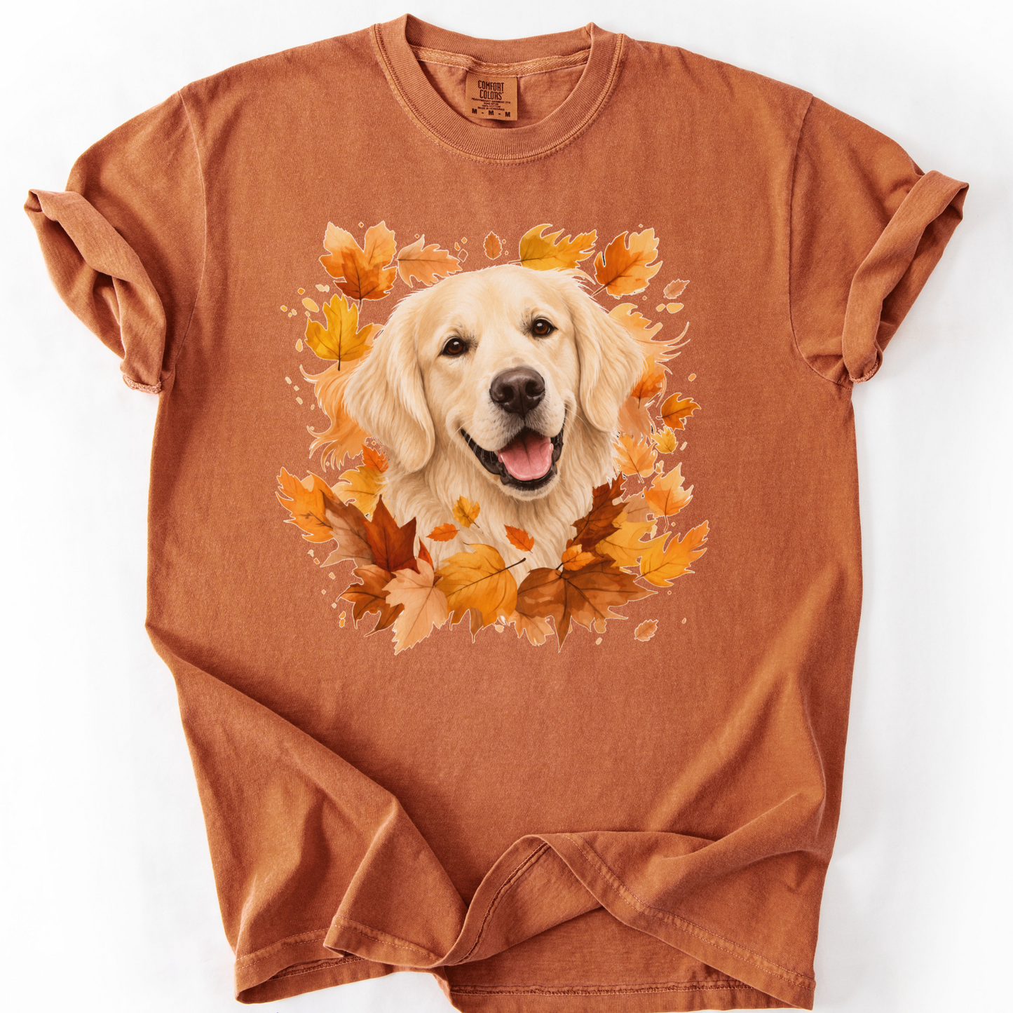 English Cream Golden Retriever Fall Shirt, Autumn Dog Mom Comfort Colors Tee