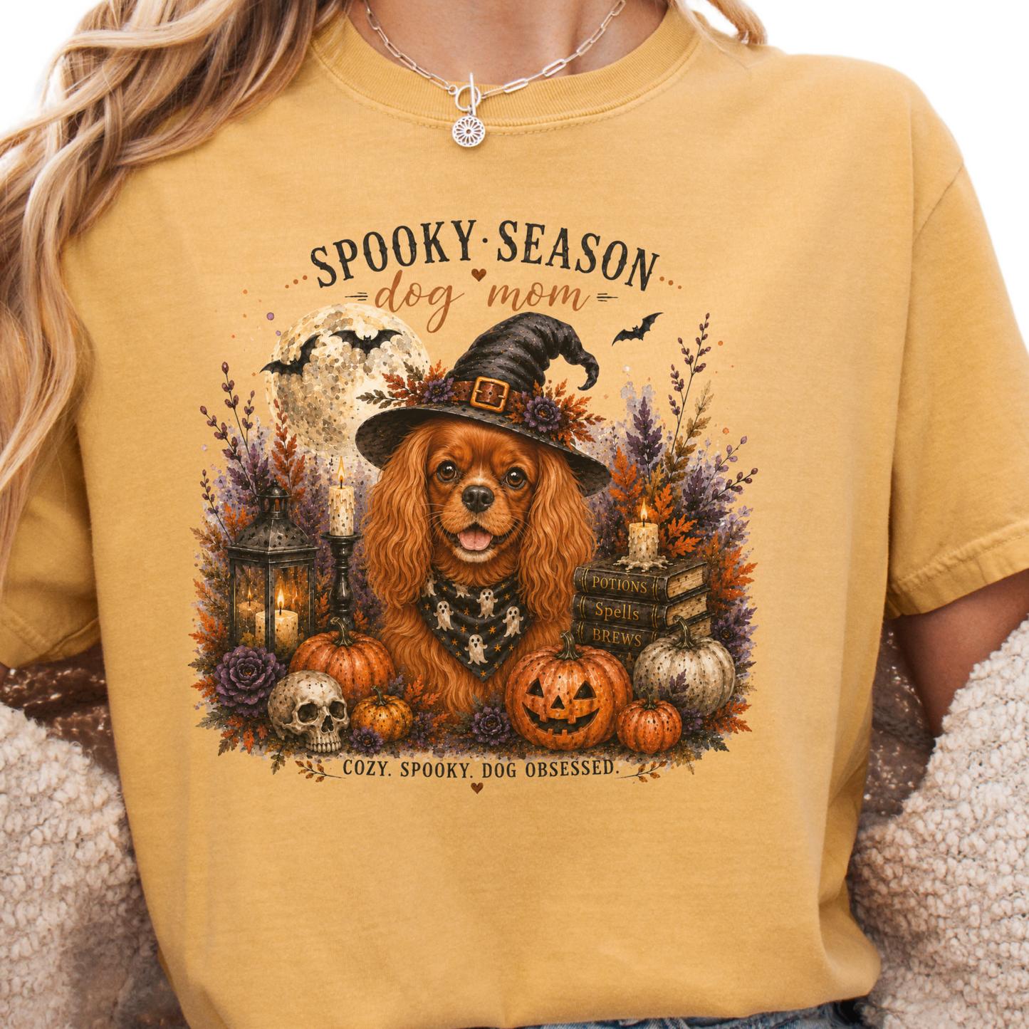 Ruby Cavalier Spooky Season Dog Mom Halloween Shirt