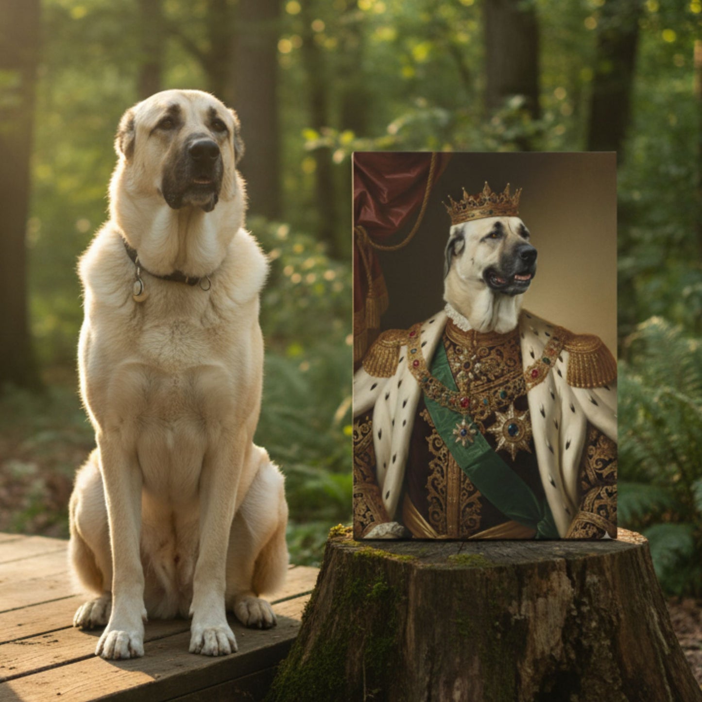 Personalized Royal King Dog Portrait – Custom Renaissance Pet Art Canvas