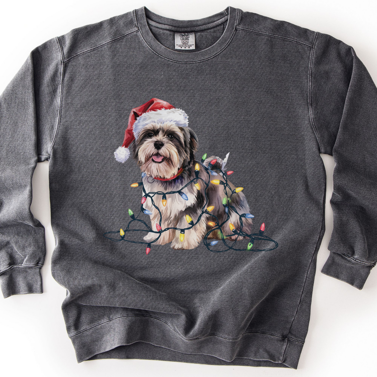 Lhasa Apso Christmas Lights Sweatshirt
