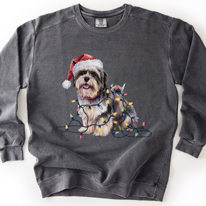 Lhasa Apso Christmas Lights Sweatshirt