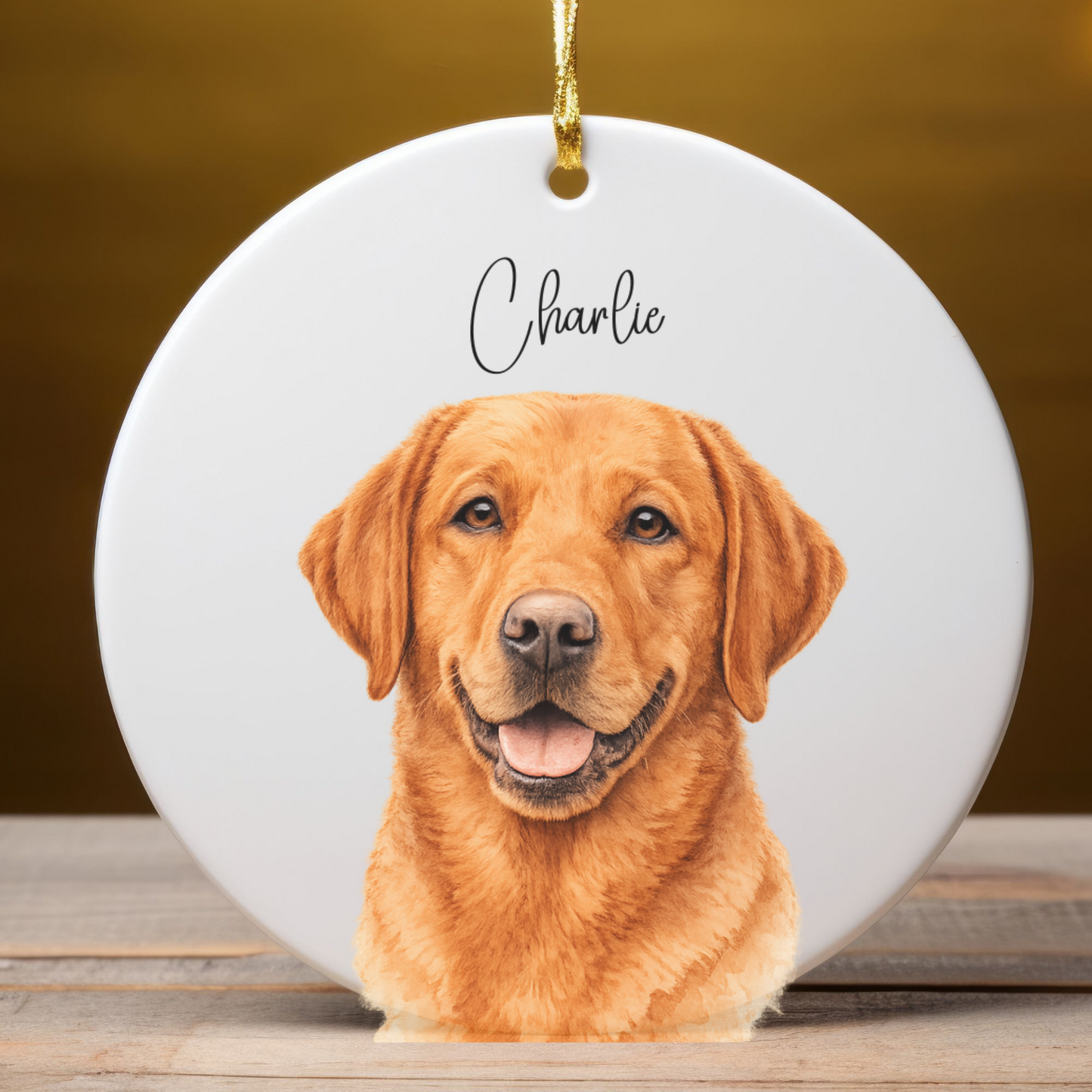 Personalized Watercolor Pet Photo Ornament