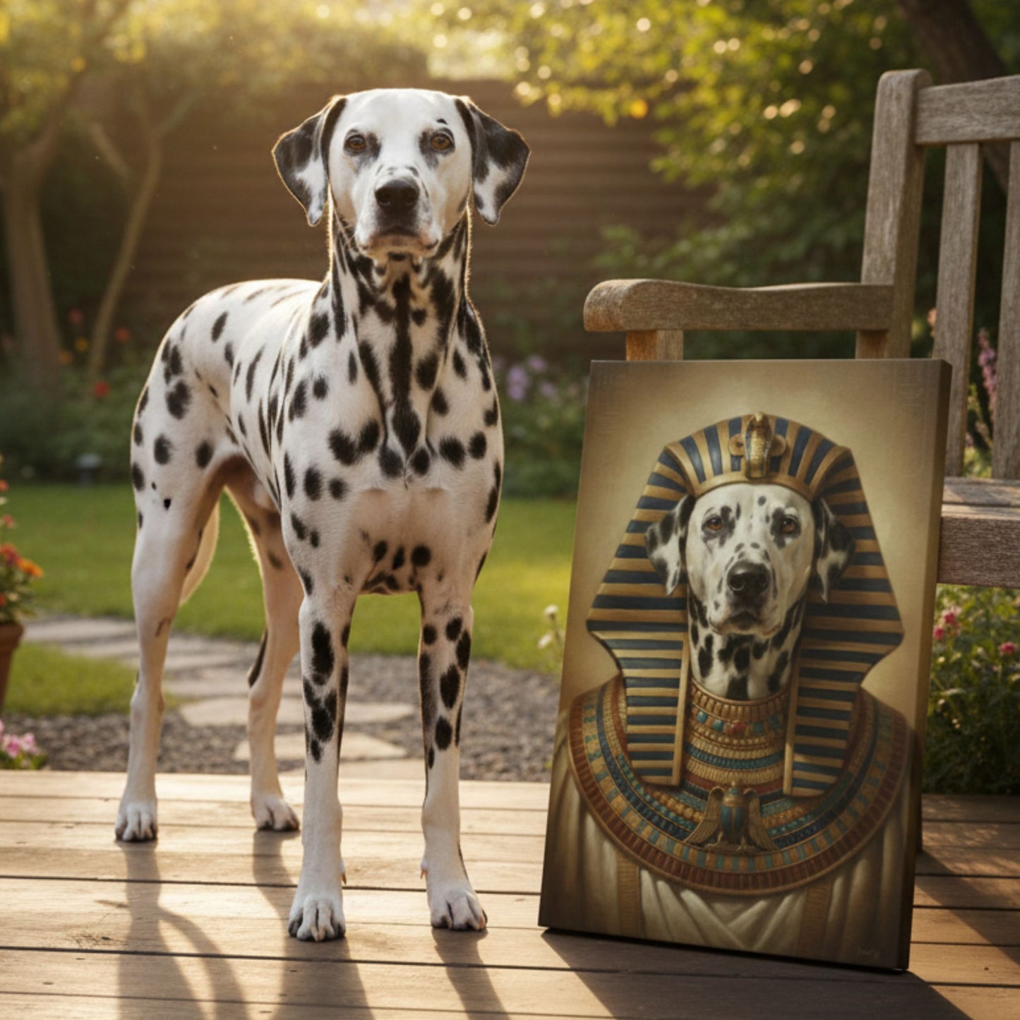Personalized Dog Pharaoh Portrait, Custom Pet Canvas