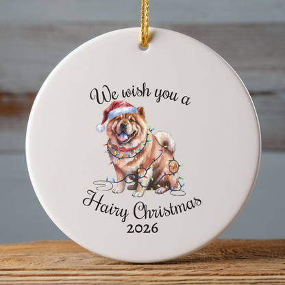 Christmas Chow Chow Ornament, Christmas Lights Dog Keepsake