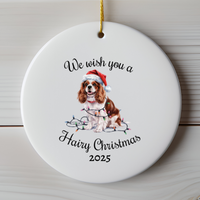 Load image into Gallery viewer, Christmas Cavalier King Charles Spaniel Ornament, Christmas Lights Dog Keepsake

