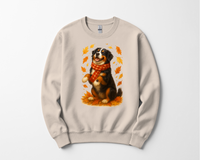Load image into Gallery viewer, Bernese Mountain Dog Sweatshirt, Cozy Fall Dog Shirt, Cute Dog Sweater, Autumn Dog Lovers Gift, Dog in Leaves, Gift For Dog Moms
