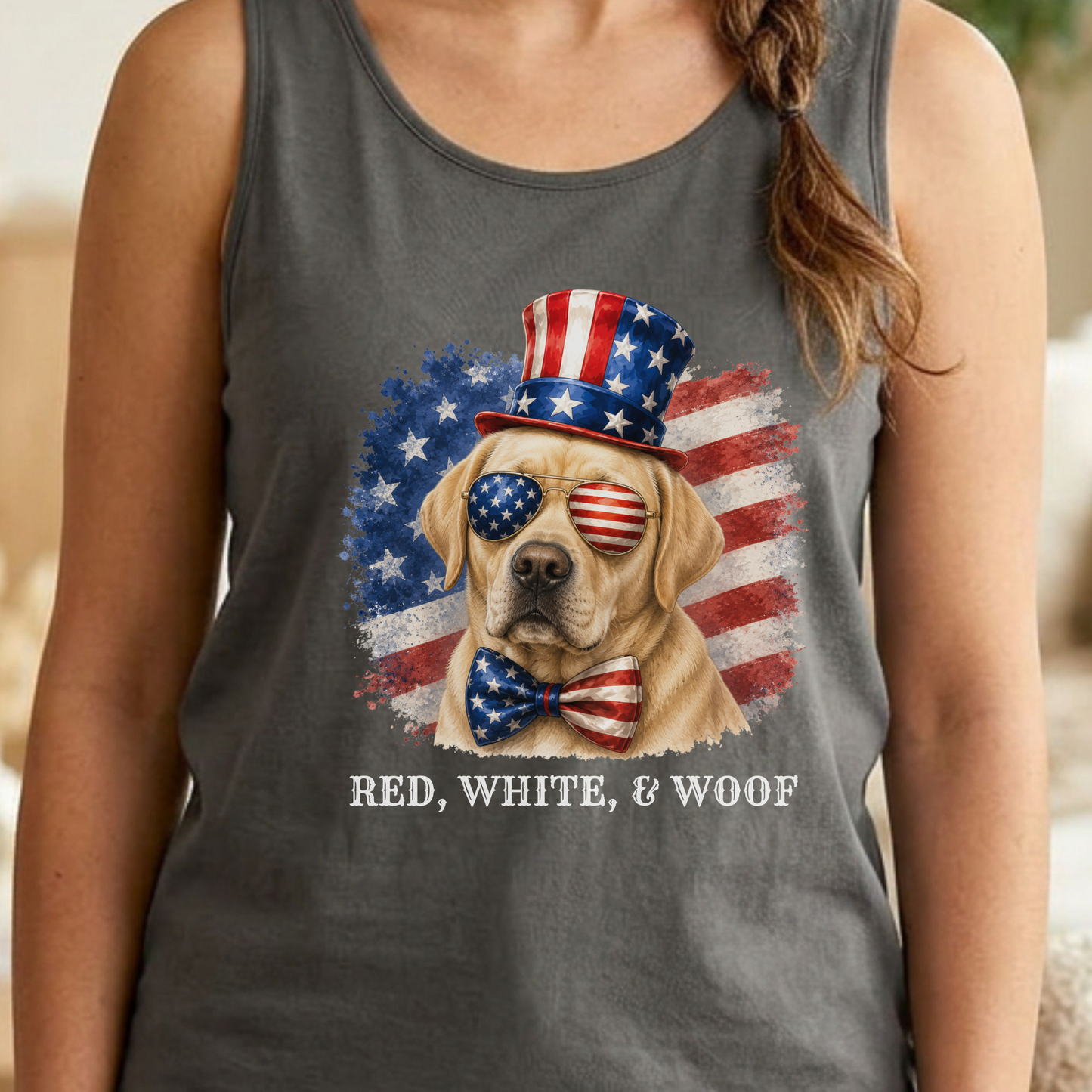 Patriotic Yellow Lab Tank Top