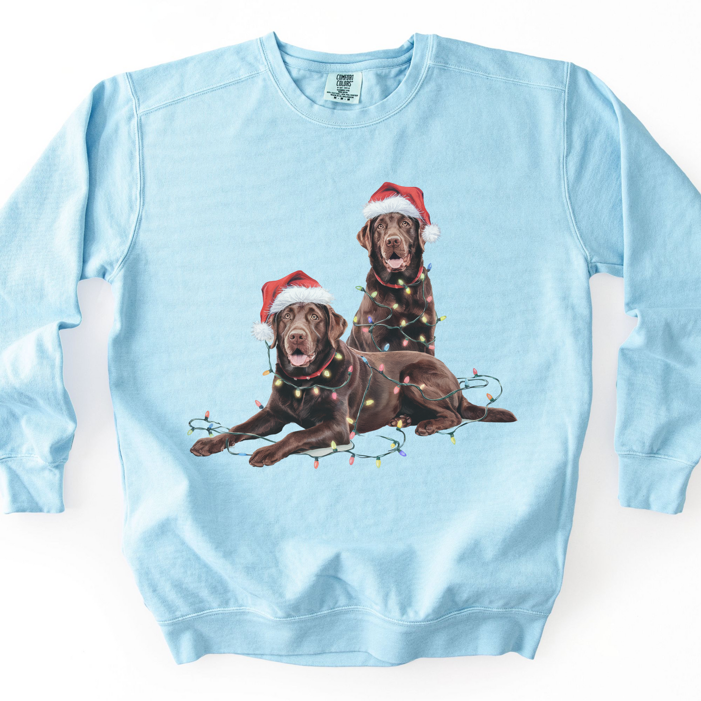 Chocolate Labs Christmas Lights Sweatshirt